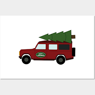 Happy Holidays Tree 4x4 Off-Road Vehicle SUV Posters and Art